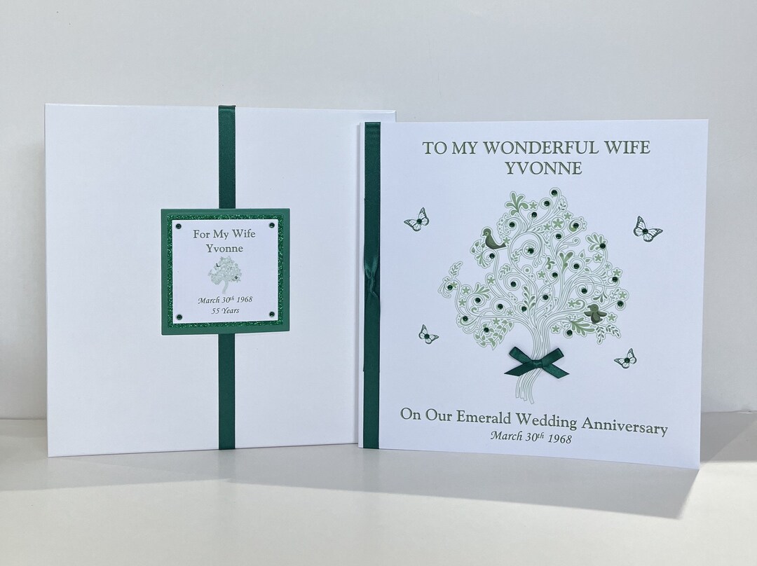 55th Emerald Wedding Anniversary Card For Mum Dad/friends/grandparents