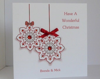 Christmas Card with Gemstones Personalised