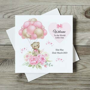 New babykaart roze of blauw gepersonaliseerd