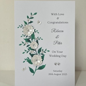Personalised Wedding Day Congratulations Card - Handmade