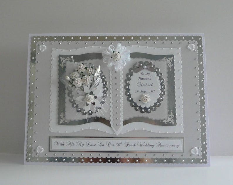 Pearl 30th Wedding Anniversary Card for Wife/Husband/Mum ...