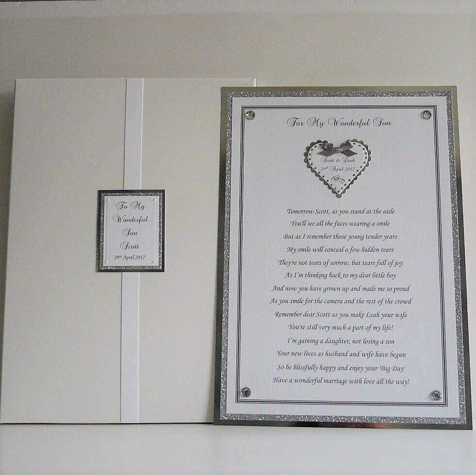 Personalised Wedding Poem To Daughter Or Son For Their Etsy