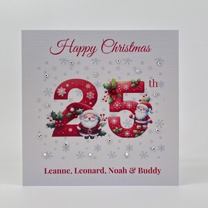 Tarjeta de Navidad personalizada 15 x 15 cm con piedras preciosas