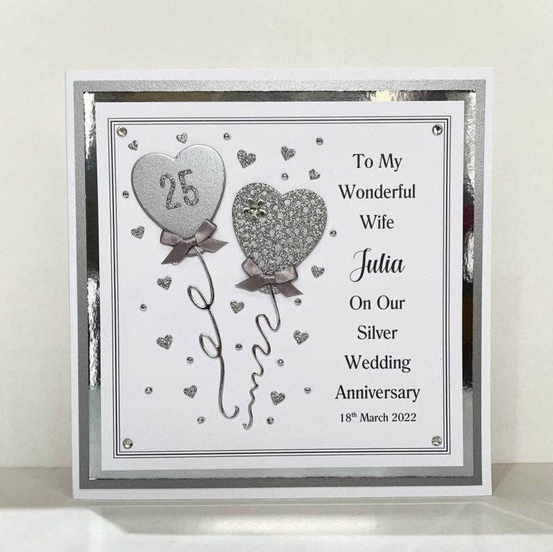 25th Silver Wedding Anniversary Card for Wife/husband/couples Etsy UK
