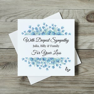 Sympathie/Condoleance/Thinking of You-kaart Gepersonaliseerd thema Vergeet-me-niet