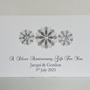 Argent 25e anniversaire de mariage argent/cadeau portefeuille carte à personnaliser