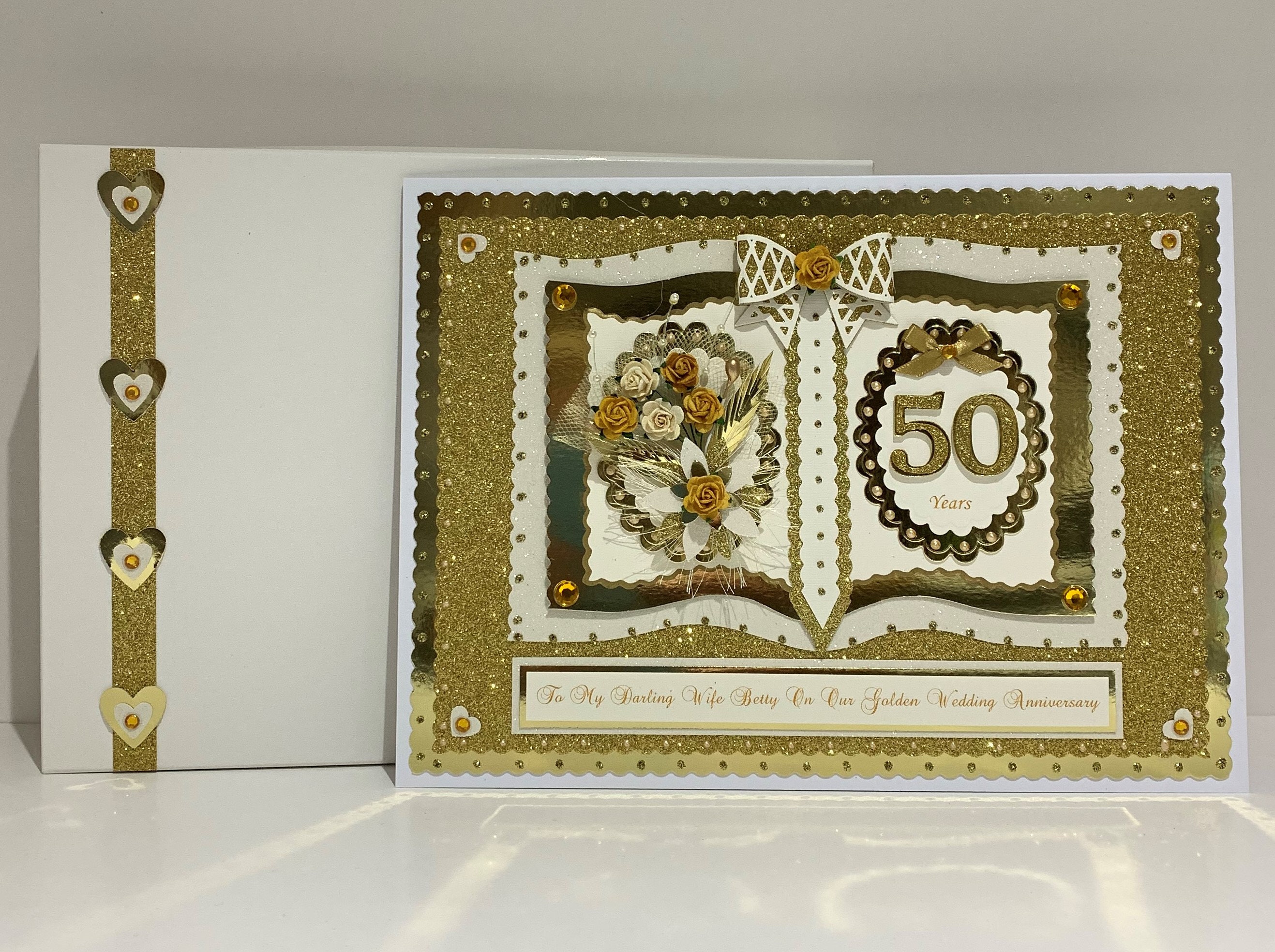 50th Golden Wedding Anniversary Card Wife/husband/mum pic
