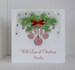 Christmas Card with Gemstones and Ribbon bow Personalised 