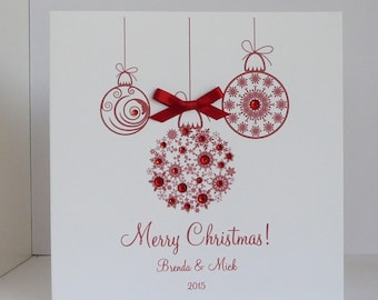 Christmas Card with Gemstones 2024 Personalised with name or names