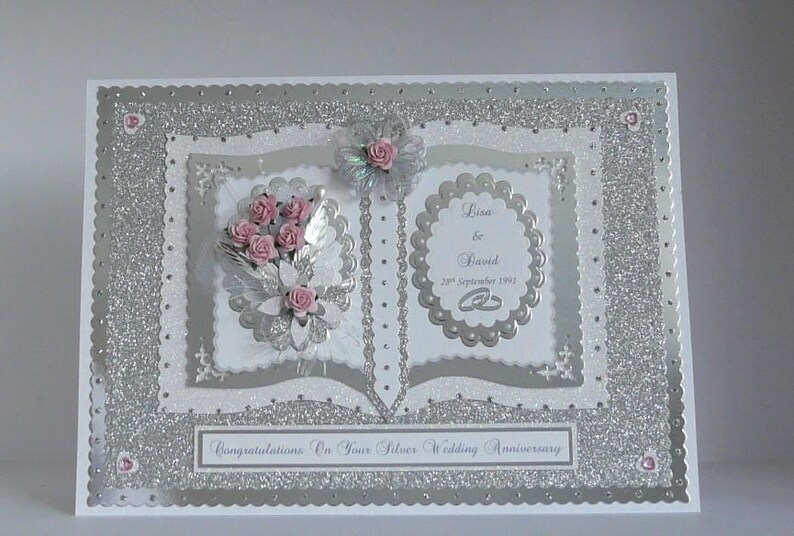 25th Silver Wedding Anniversary Card for Wife/Husband/Mum