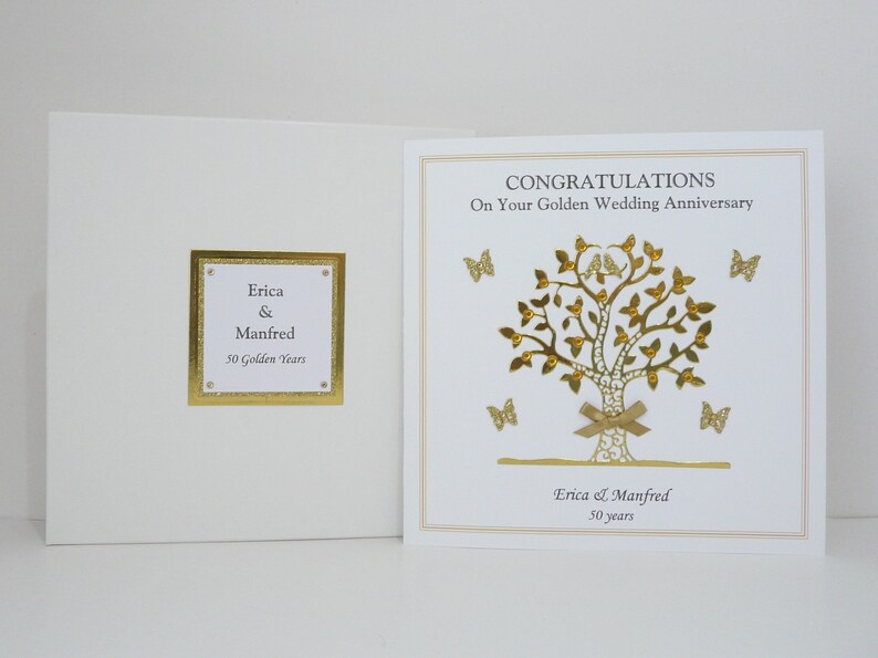50th golden wedding anniversary card for wifehusband mum