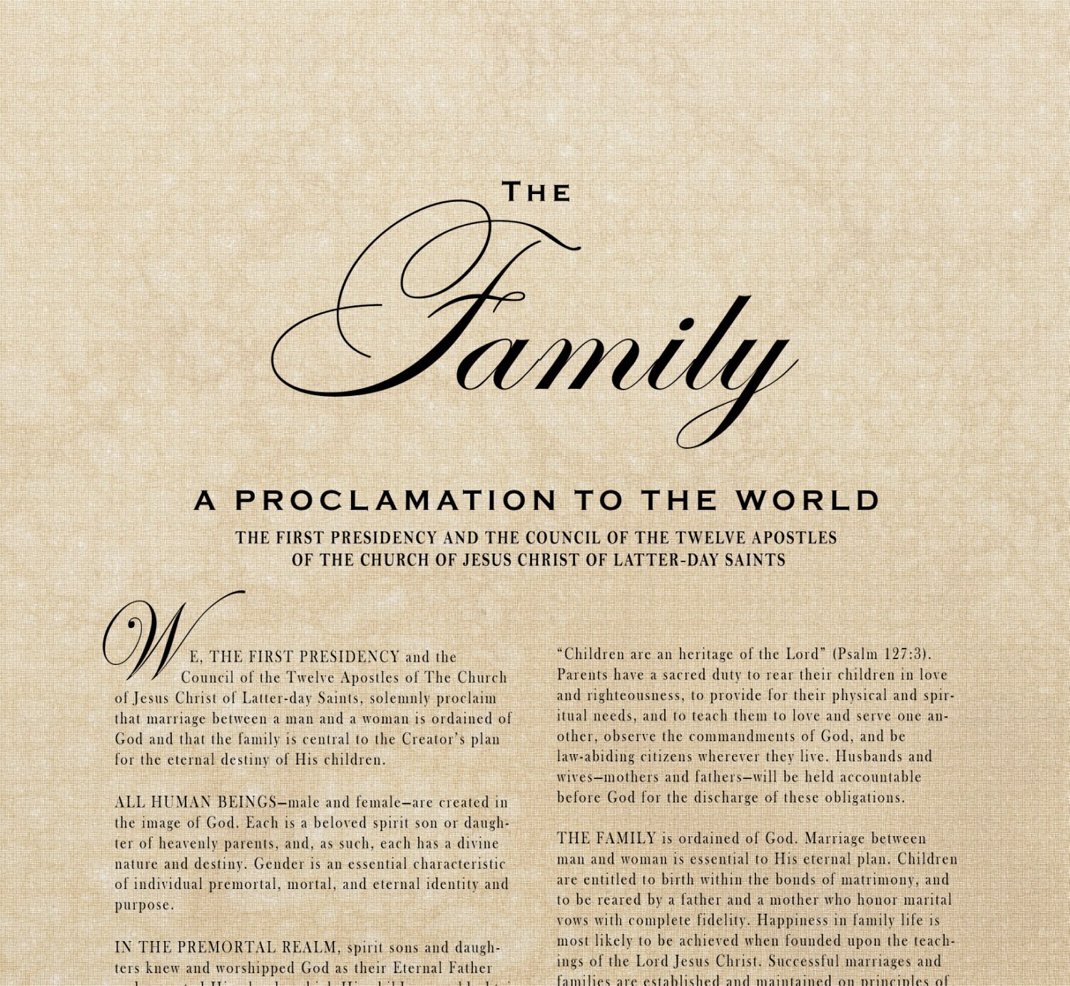 The Family Proclamation 11x14 Digital File LDS | Etsy