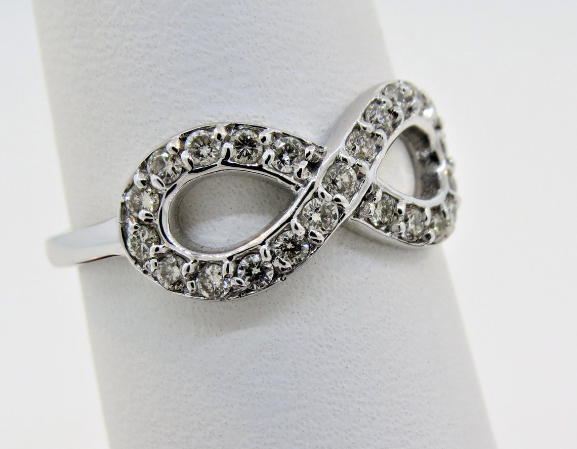 Polished 14k White Gold Infinity Ring - Size 4.5 Eternal Symbol Band - View #9