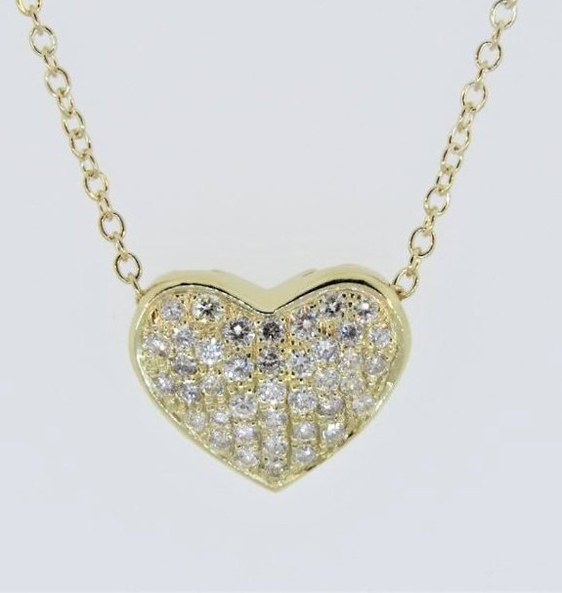 14K Yellow Gold 0.73ct Diamond Heart Pendant Diamond Necklace 1 14K Yellow Gold 0.73ct Diamond Heart Pendant Diamond Necklace 1
