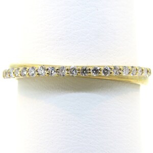 14K Yellow Gold Diamond Wedding Ring / Stackable Band / Anniversary Band / Bridal Ring / Promise Ring / Diamond Twist Ring / Dainty Ring