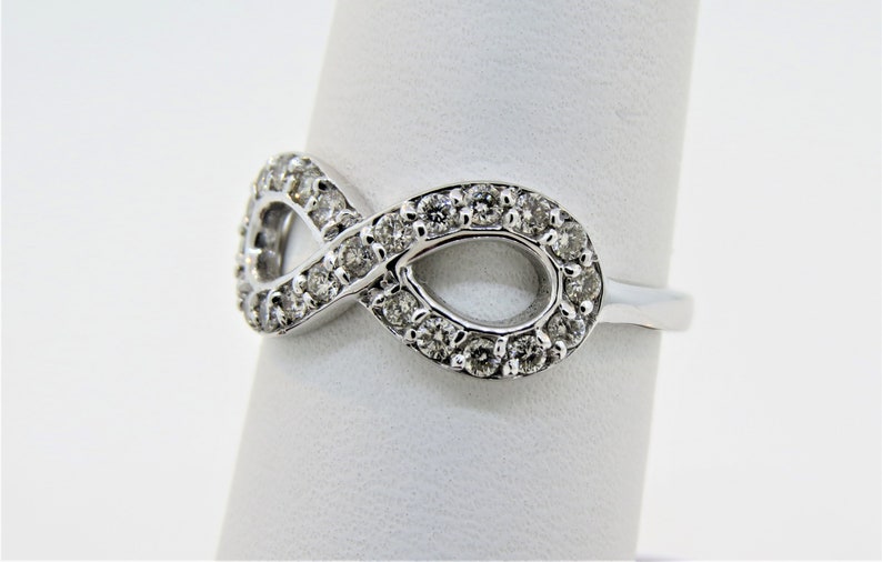 Polished 14k White Gold Infinity Ring - Size 4.5 Eternal Symbol Band - View #7
