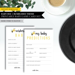 Thème « Petit bourdon » pour bébé * Carte de voeux à imprimer pour bébé * Fête de naissance abeille / Ma prédiction / Jeu pour bébé / Réflexions profondes / TÉLÉCHARGEMENT IMMÉDIAT