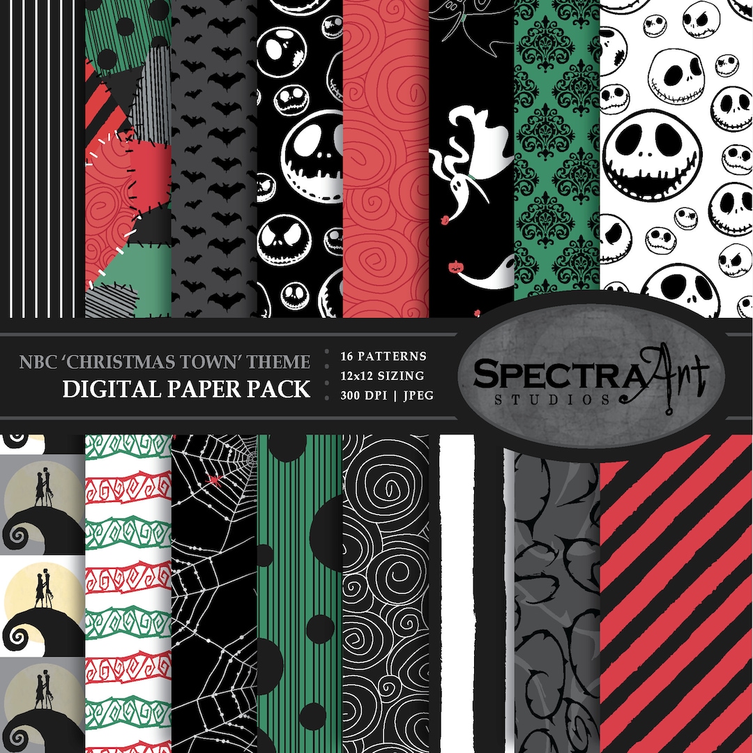 Nightmare *christmas Town* Theme Digital Paper Pack | Printable ...