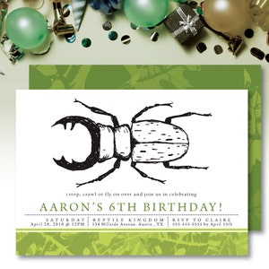 Invitation d'anniversaire à imprimer insecte *Bug Bash* | Invitation Evite numérique | Fête effrayante sur chenilles pour enfants | Vol rampant rampant | Coccinelle | PERSONNALISÉ