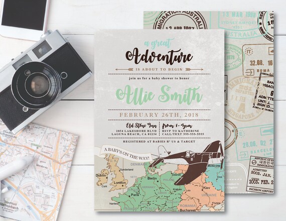 Travel 'great Adventure' Theme printable Baby Shower | Etsy