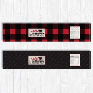 Lumberjack 'red Plaid' Theme printable Baby Water Bottle Labels Little Lumberjack / Camping ...