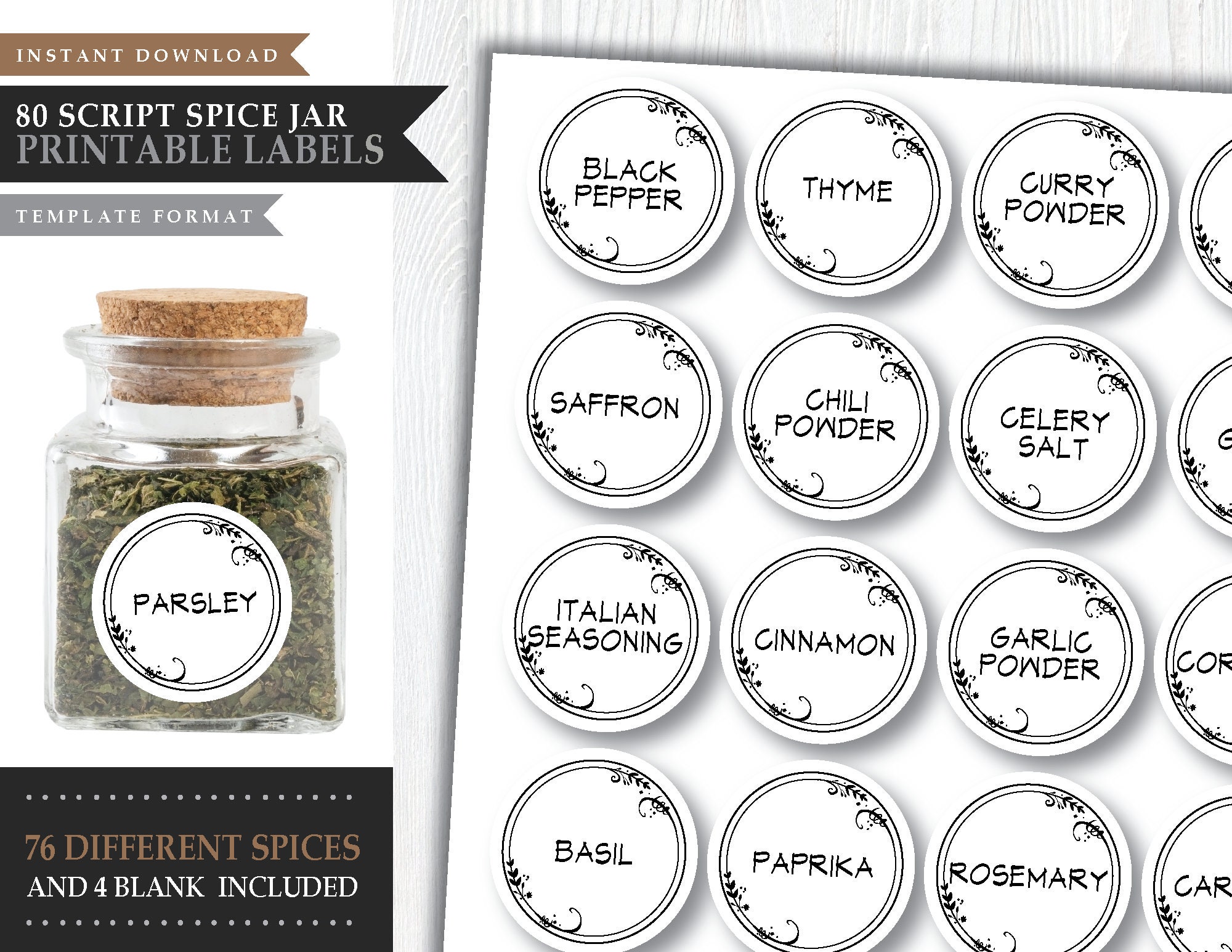 DIY Spice Jar Labels (Free Download!) - Robyn Johanna