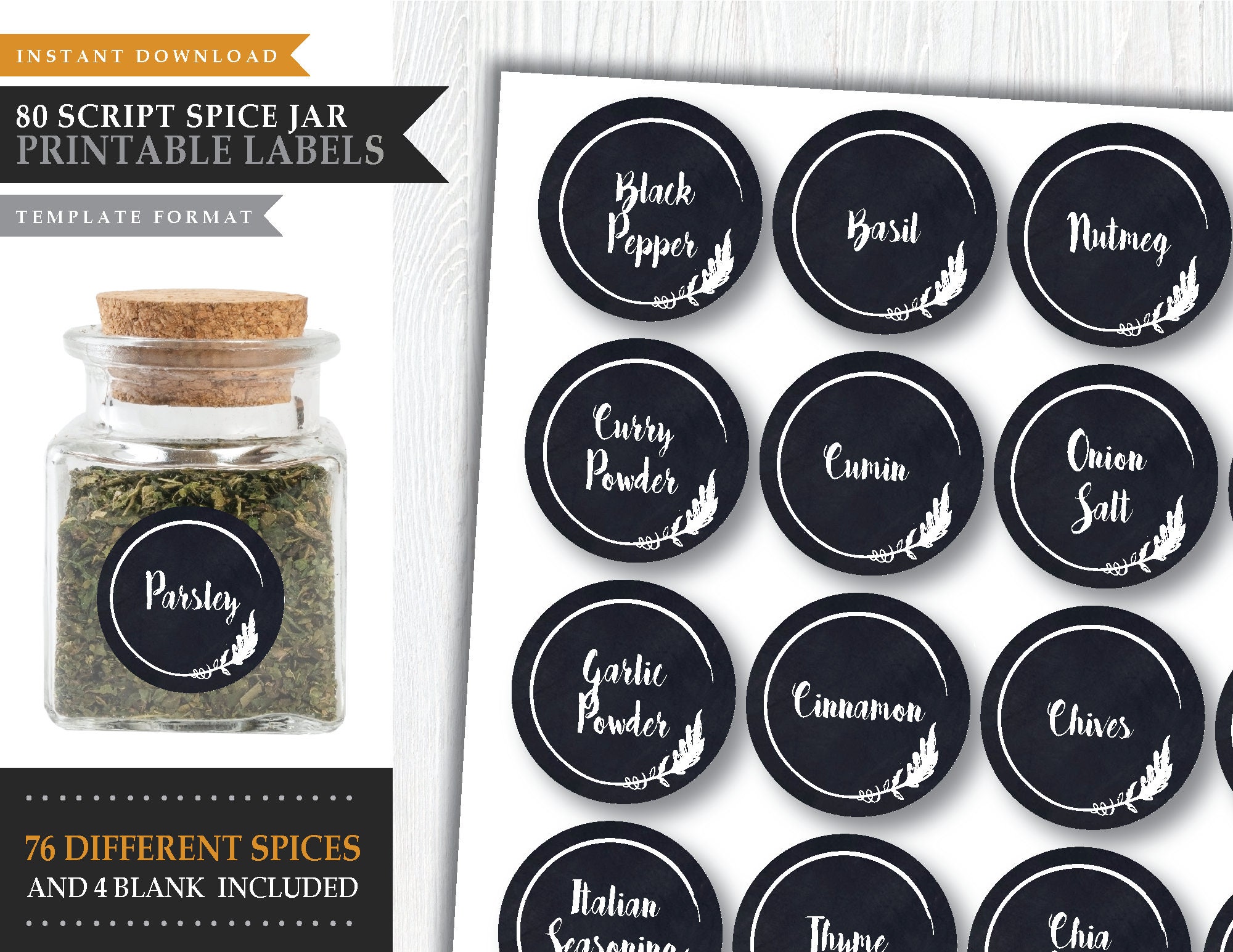 Editable Printable Spice Jar Labels Modern Minimalist Avery 