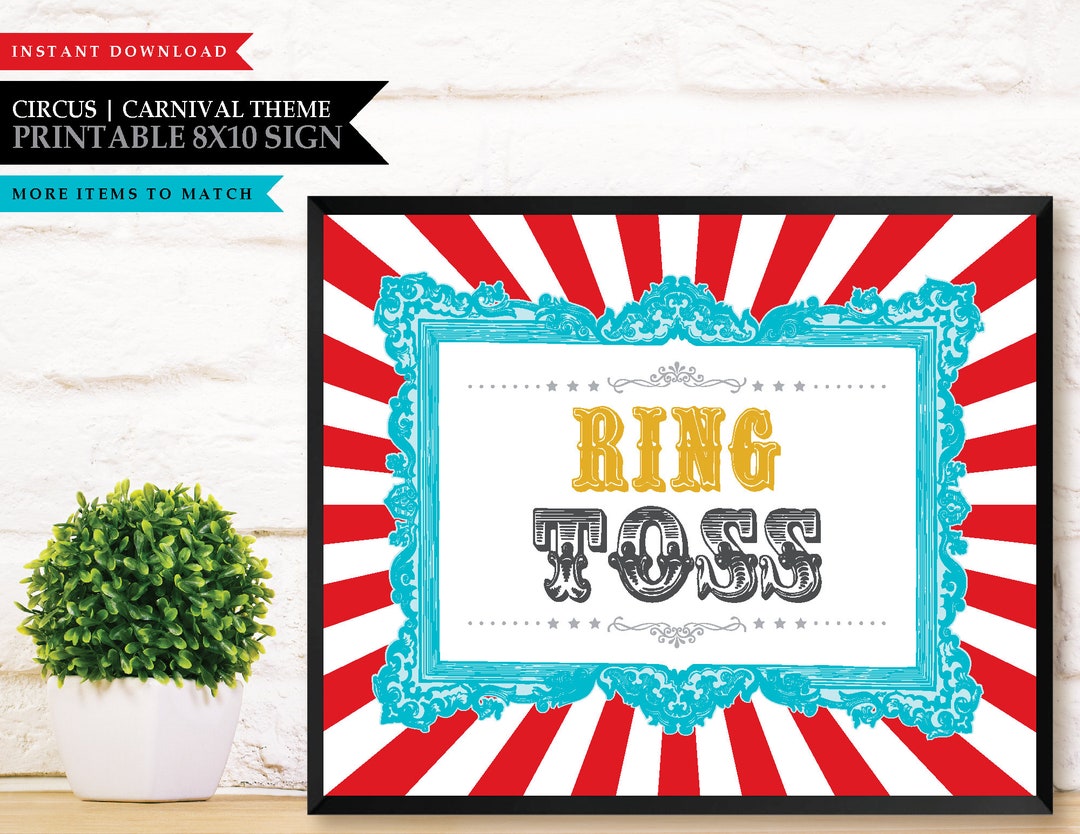 Carnival 'circus Clown' Theme printable Ring Toss - Etsy
