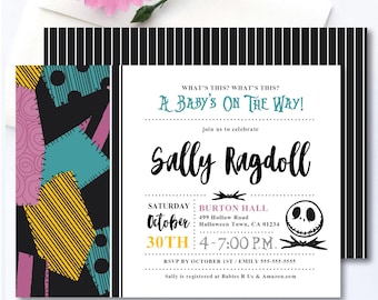 Nachtmerrie * patchwork * afdrukbare babyshoweruitnodiging | Digitale verjaardagsuitnodiging | Vrijgezellenfeest | Halloweenfeest | Geslachtsbepaling | OP MAAT