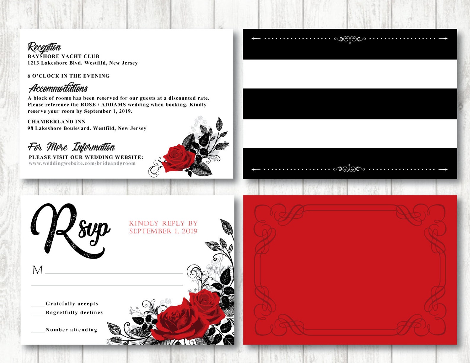 Two 'roses Intertwined' Theme printable Wedding | Etsy