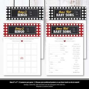 Baby-Q Cartes de jeu pour baby shower | Recherche de mots et brouillage barbecue imprimables | connaît mieux sa mère | Bingo au barbecue | Thème Vichy rouge : TÉLÉCHARGEMENT IMMÉDIAT image 7