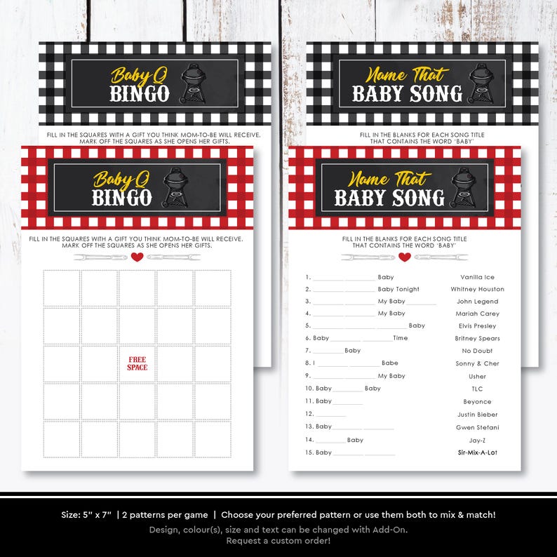 Baby-Q Cartes de jeu pour baby shower | Recherche de mots et brouillage barbecue imprimables | connaît mieux sa mère | Bingo au barbecue | Thème Vichy rouge : TÉLÉCHARGEMENT IMMÉDIAT image 7