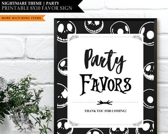 Nightmare *Halloween Town* Theme / Printable Party Favor Sign / Guest Gift Tags / Gift Thank You Sign / Party Decoration / INSTANT DOWNLOAD