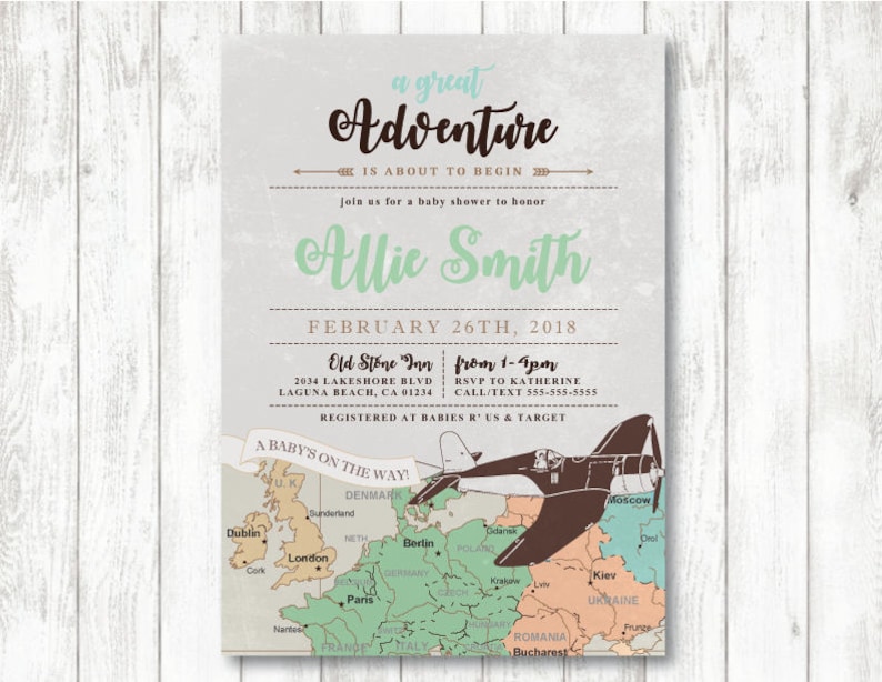 Travel 'great Adventure' Theme printable Baby Shower | Etsy