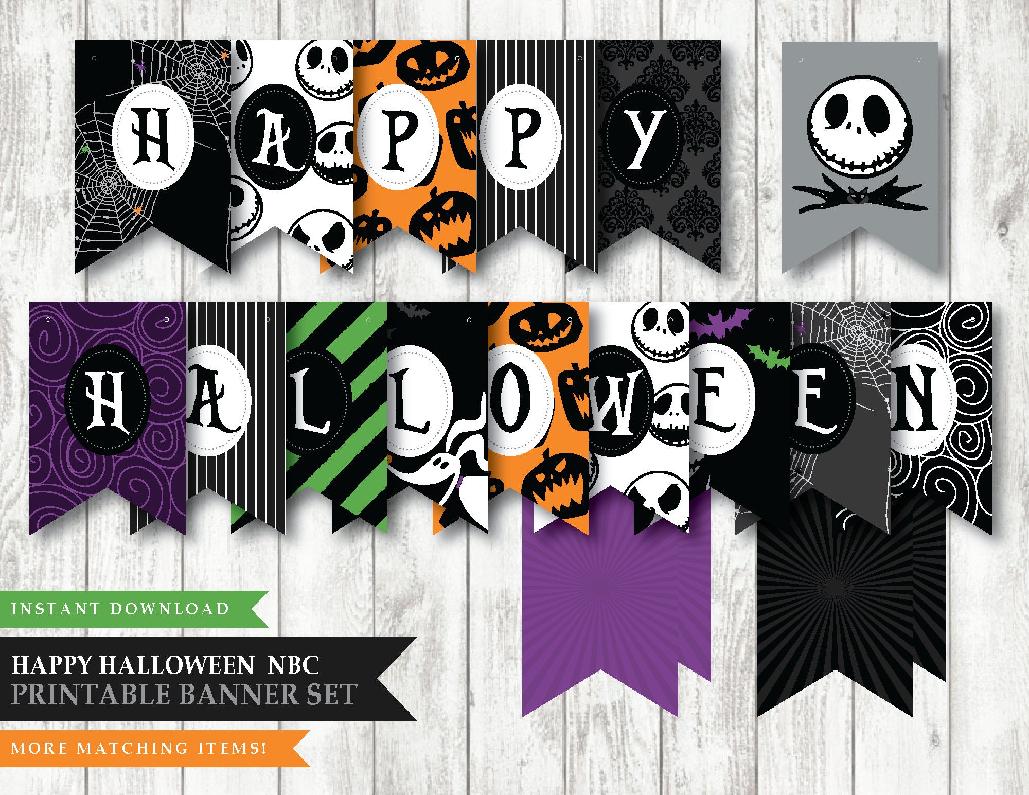 Nightmare Before Christmas 'happy Halloween' Theme Etsy
