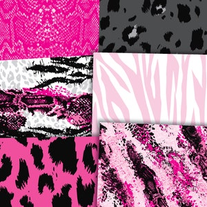 Animal Print *safari Pink* Theme Digital Paper Pack | Printable ...
