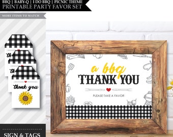Barbecue 'Backyard BBQ Black' Theme *Printable Party Favor Sign* Baby-Q / I Do / Birthday / Party Decorations / Gift Tags / INSTANT DOWNLOAD