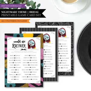 Nightmare *Skellington Love* Brautparty Spiel Karte zum Ausdrucken | Hätte Sie Lieber | Braut am besten kennt | Braut Gues Who | SOFORTIGER DOWNLOAD
