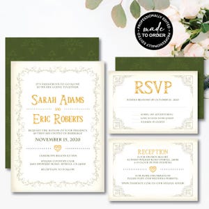Fantasy *Triforce Love* Printable Wedding Invitation Suite | Digital Evite | RSVP Card | Geek Wedding | Princess Party | Video Game | CUSTOM