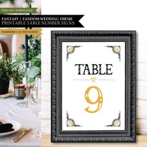Numéros de table de mariage imprimables fantaisie *Hylian Heart* | Sièges invités | Cartes maîtresses | Jeu Vidéo Princesse | TÉLÉCHARGEMENT IMMÉDIAT