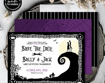 Nightmare *Haunted Hill* Printable Wedding Save The Date | Digital Invitation | Mark Your Calendar | Meant To Be | Purple Wedding | CUSTOM