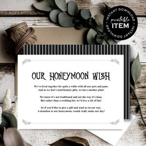Carte de vœux à imprimer pour lune de miel de Cauchemar | Bons voeux de mariage | Demande de cadeau | Carte d'enregistrement | Halloween | TÉLÉCHARGEMENT IMMÉDIAT