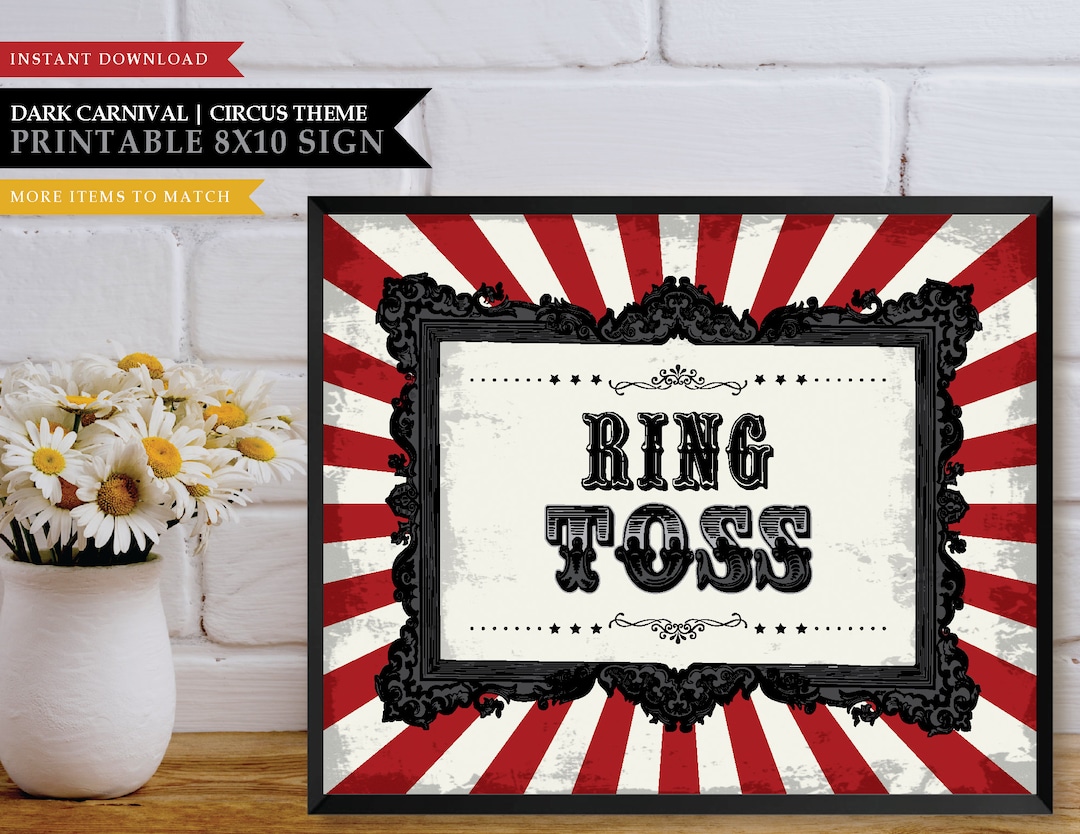 Circus 'dark Carnival' Theme printable Ring Toss - Etsy