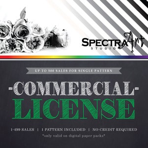 Commercial License for Single Item *SpectraArt Studios* Digital Paper / Digital License / Small Business License / 500 Sales / 1 Print