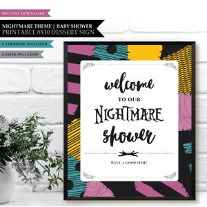 Nightmare *Skellington Love* Printable Welcome Baby Shower Sign | Party Backdrop | Bridal Shower | Party Decorations | INSTANT DOWNLOAD