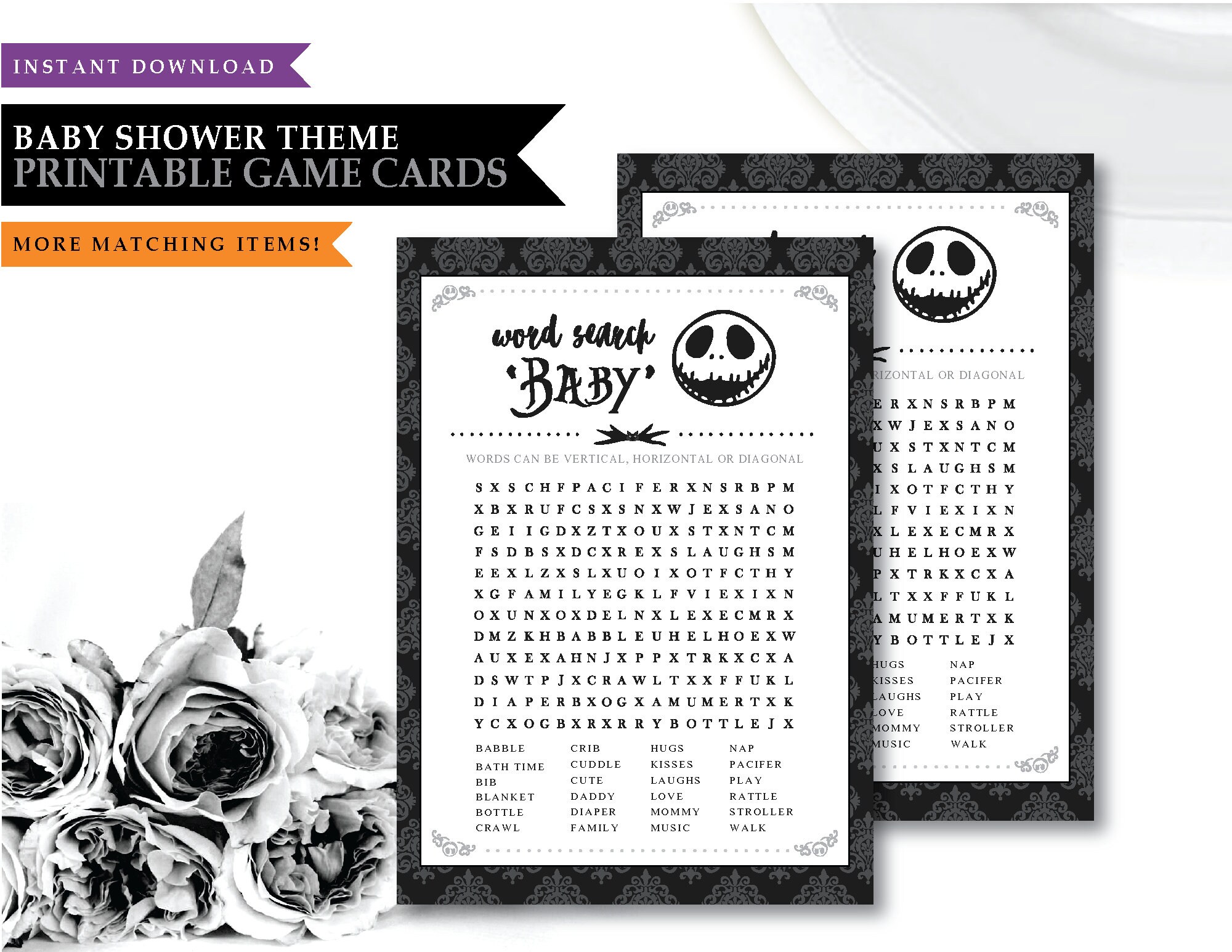 Nightmare 'halloween Town' Theme printable Baby - Etsy