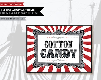 Cotton Candy Circus Sign Printable Free