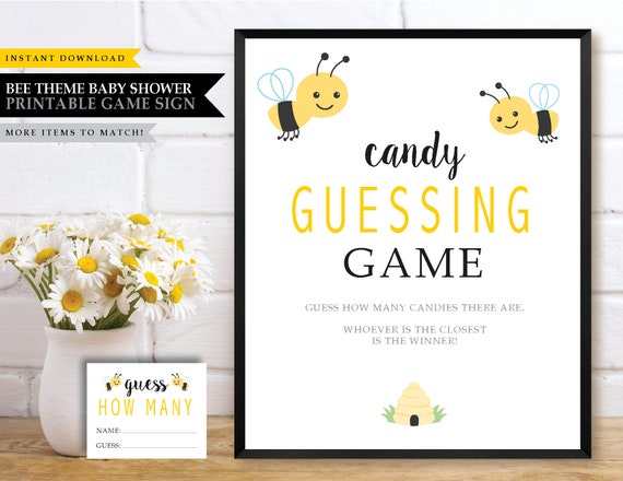 Bee Baby Bee Theme Printable Baby Shower Candy Etsy