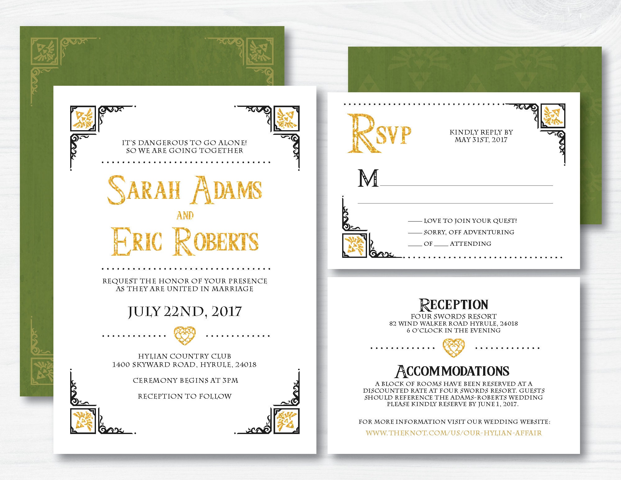 Zelda 'Hylian Heart' Theme *Printable Wedding Invitation* Zel…