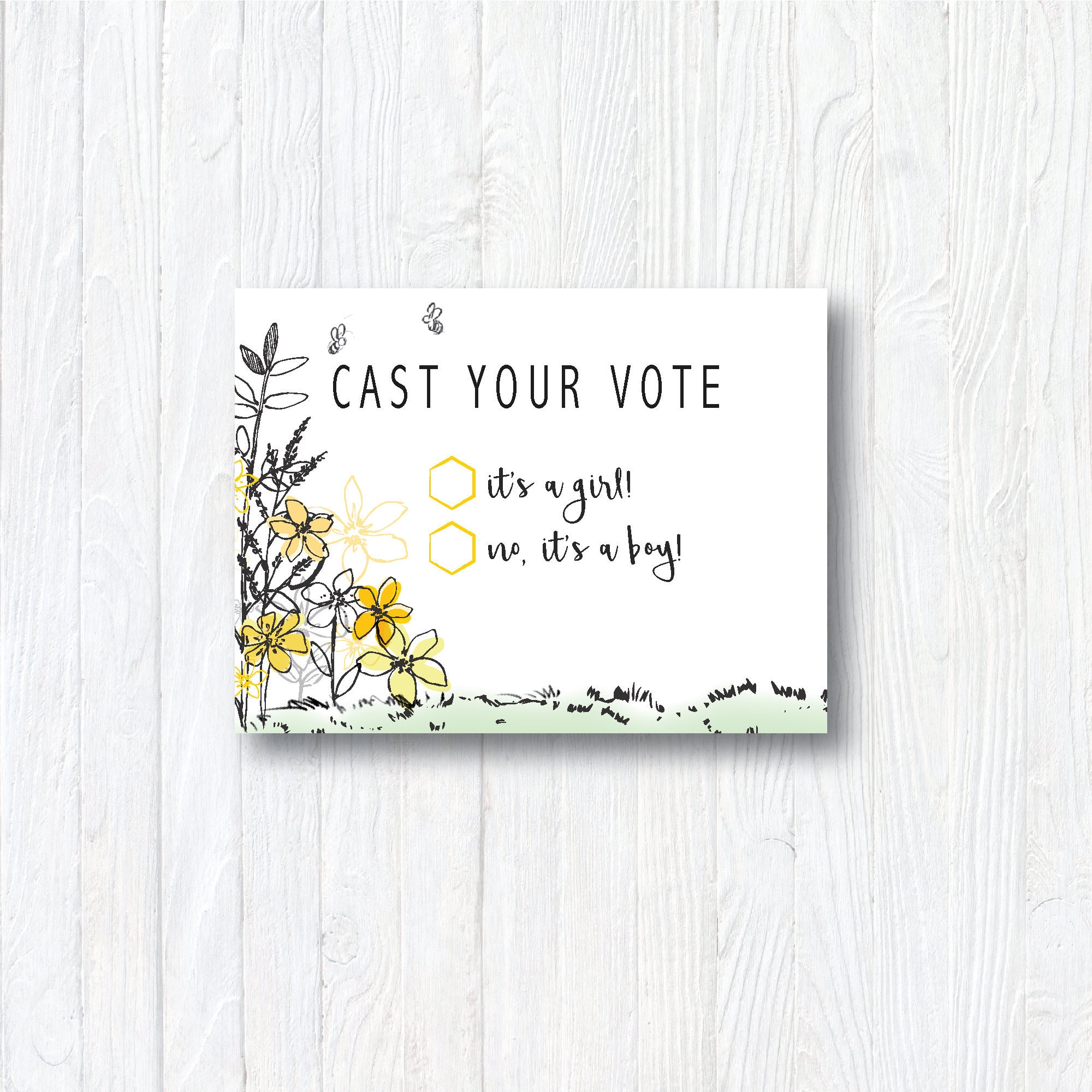 Bee 'honey Bee Tree' Theme *printable Gender Voting Station Sign* Vote ...